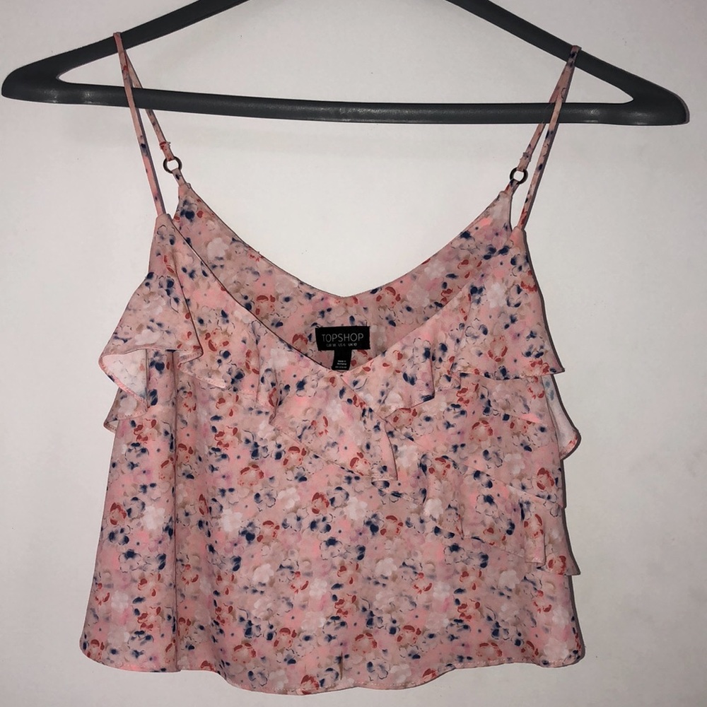 Topshop Tiered Ruffle Tank Top Camisole